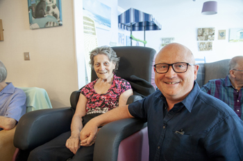 Andy Babbage with his mother, Daphne.